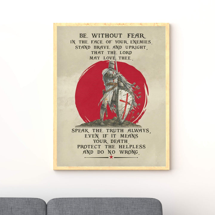 Be Without Fear-Stand Brave &amp; Upright-Inspirational Christian Wall Art-11 x 14" Motivational Armor of God Warrior Print-Ready to Frame. Home-Office-Church-Religious Decor. Great Gift of Motivation!