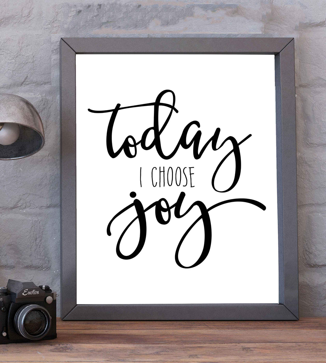 Today I Choose Joy Inspirational Wall Art Sign-8 x 10" Modern Typographic Poster Print-Ready to Frame. Perfect Home-Office-Desk-School Decor. Great Motivational Gift &amp; Reminder to Stay Positive!