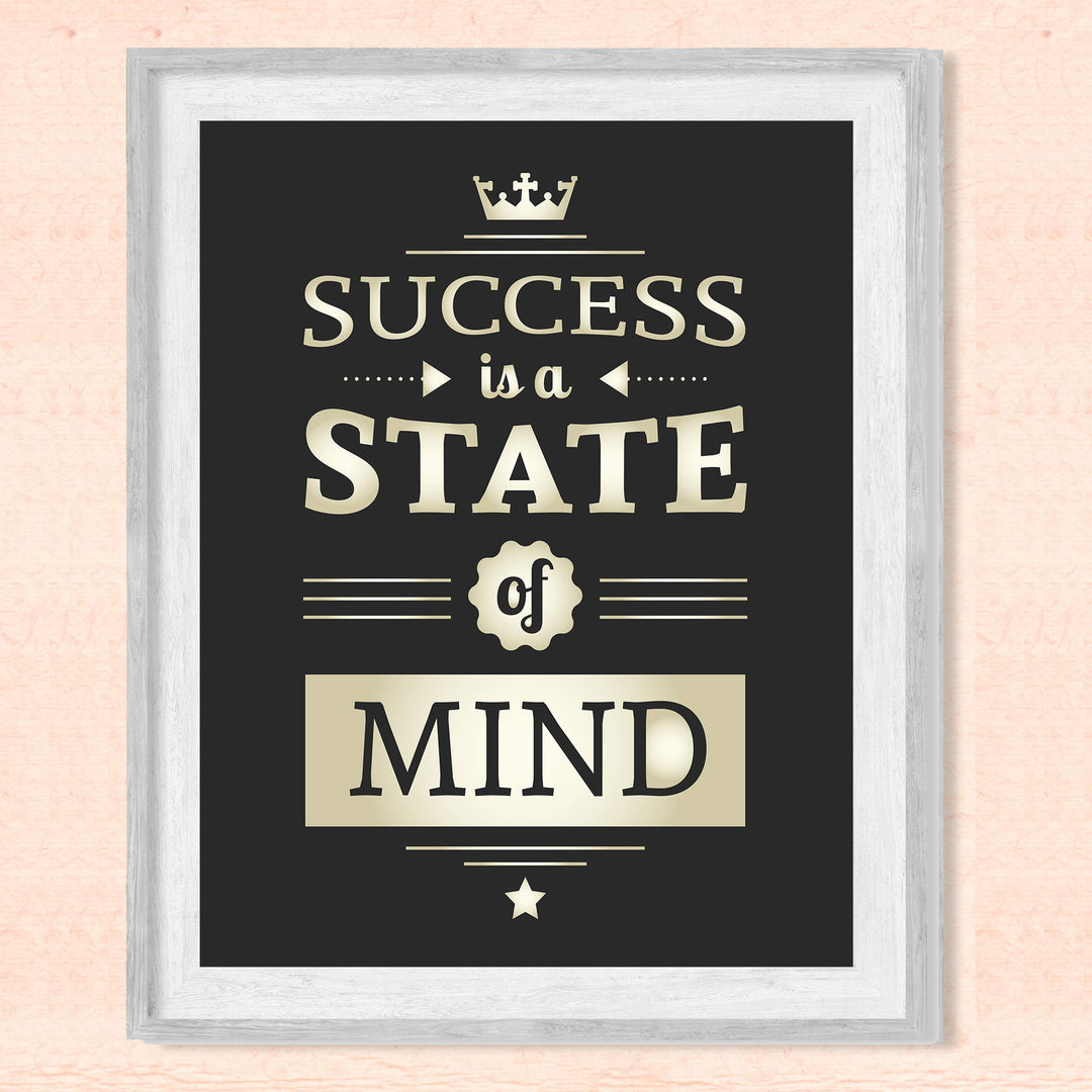 Success is a State of Mind- Positive Quotes-Motivational Wall Art-8 x 10" Poster Print-Ready to Frame. Ideal for Home-Office-School-Gym-Sales D?cor. Inspire &amp; Coach Your Team to Successful Thinking!