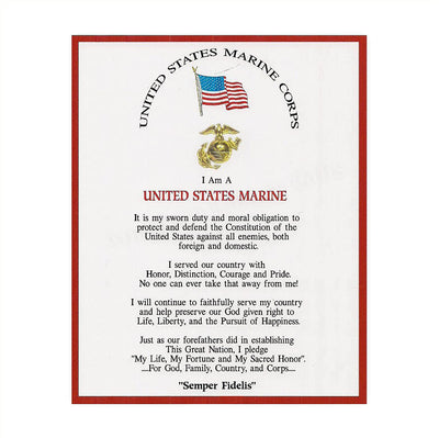 "I Am A United States Marine" Marine Corps Oath-Wall Art- 8 x 10"