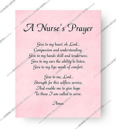 A Nurse's Prayer Inspirational Christian Wall Art -8 x 10" Modern Typographic Poster Print-Ready to Frame. Home-Office-Nursing School-Clinic Decor. Great Gift of Inspiration for All Nurses!