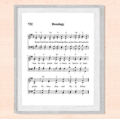 "Doxology -Praise God From Whom All Blessings Flow" Hymn Sheet Music Wall Art -8 x 10" Inspirational Christian Print -Ready to Frame. Classic Hymns for Home-Office-Church & Religious Decor!