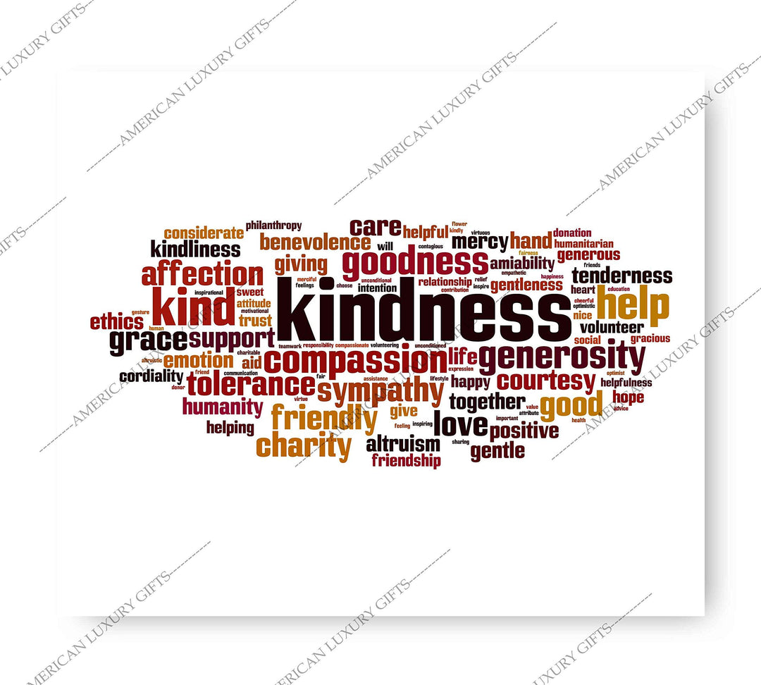 ?Words of Kindness?-Inspirational Word Art Sign- 10 x 8" Motivational Typographic Poster Print-Ready to Frame. Modern Home-Office-Classroom Decor. Perfect Teacher Gift &amp; Reminder-Kindness Matters!