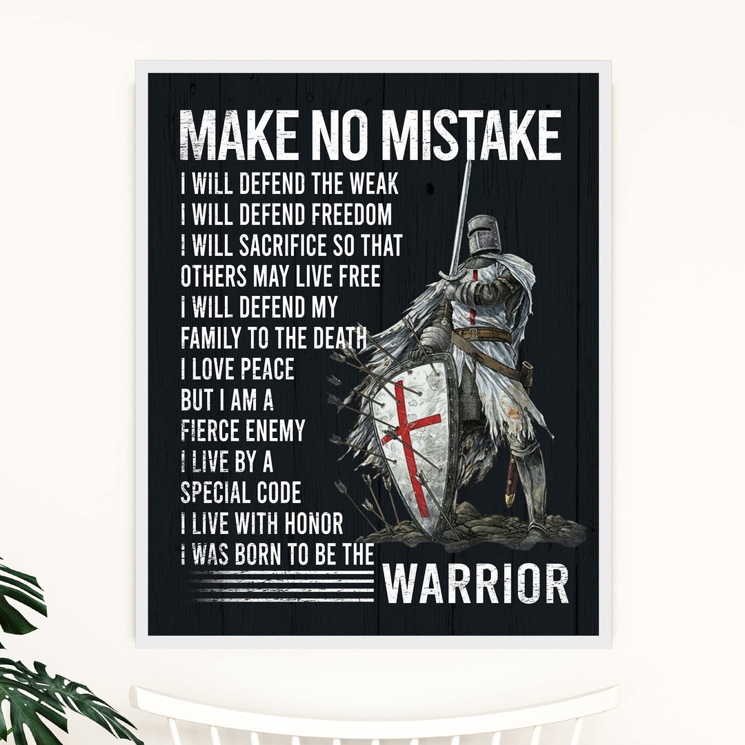 I Will Defend -Born To Be The Warrior Inspirational Quotes Wall Art -11 x 14" Fierce Motivational Warrior Wall Print -Ready to Frame. Home-Office-Church Decor. Perfect Gift of Faith &amp; Inspiration!