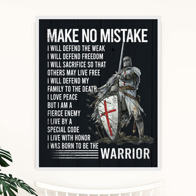 I Will Defend -Born To Be The Warrior Inspirational Quotes Wall Art -11 x 14" Fierce Motivational Warrior Wall Print -Ready to Frame. Home-Office-Church Decor. Perfect Gift of Faith & Inspiration!