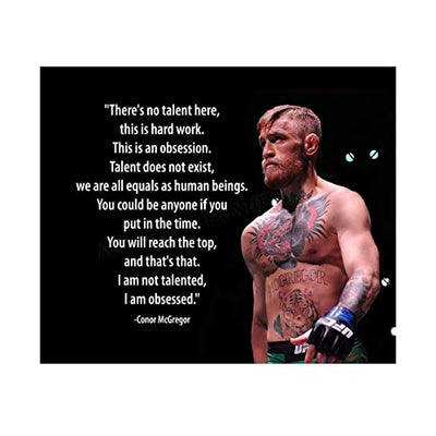 Conor McGregor Quotes Wall Art-"No Talent Here-This Is An Obsession"-10x8"