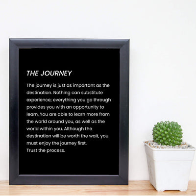 The Journey Inspirational Quotes Wall Art Sign -8 x 10" Motivational Poster Print-Ready to Frame. Modern Typographic Design. Positive Home-Office-School Decor. Life Is All About the Journey!