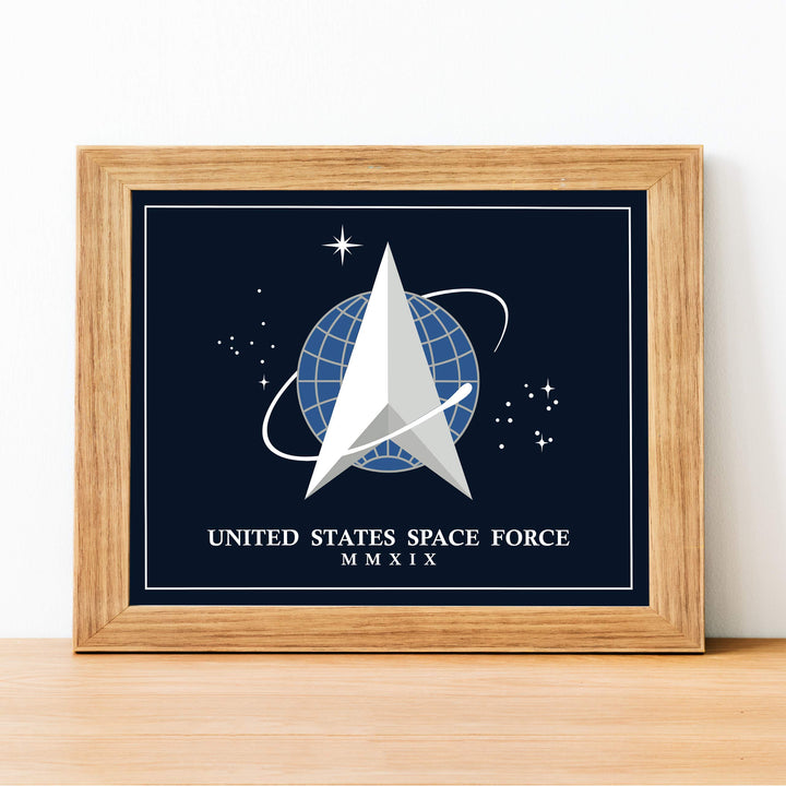 United States Space Force Logo- 14 x 11"- American Military Wall Art Print- Ready to Frame. Patriotic Decor for Home-Office-Bar-Cave-Lodge. Perfect Gift for Those Who Serve. Display Your Pride!