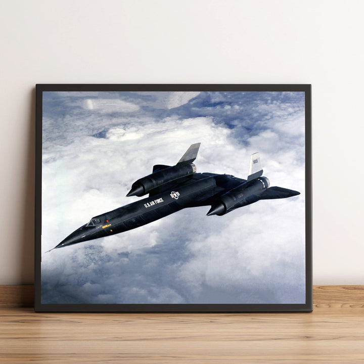Lockheed SR-71 Blackbird Fighter Jet -10 x 8" US Air Force - American Military Aircraft Wall Print -Ready to Frame. Home-Office-Garage-Shop-Cave Decor! Great Gift for Active Duty Military &amp; Veterans!