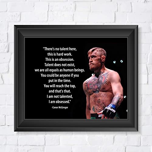 Conor McGregor Quotes Wall Art-"No Talent Here-This Is An Obsession"-10x8"