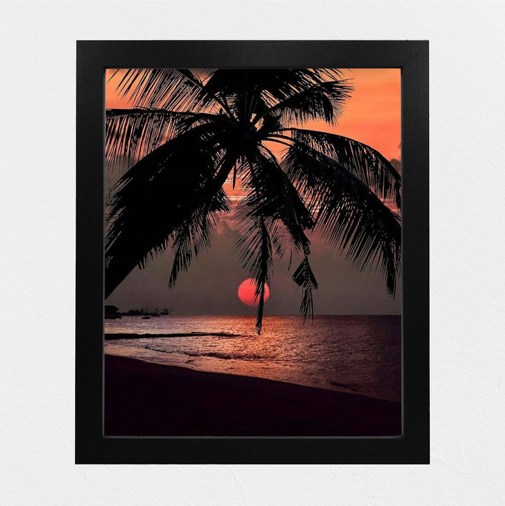 Orange Sunset Palm Trees- 8 x 10&