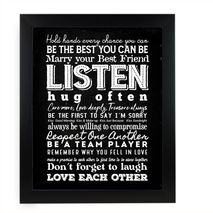 "Marry Your Best Friend" Love Quotes Wall Art Decor -11 x 14" Inspirational Marriage Poster Print-Ready to Frame. Romantic Wedding &amp; Anniversary Gift for Husband, Wife &amp; Newlyweds.