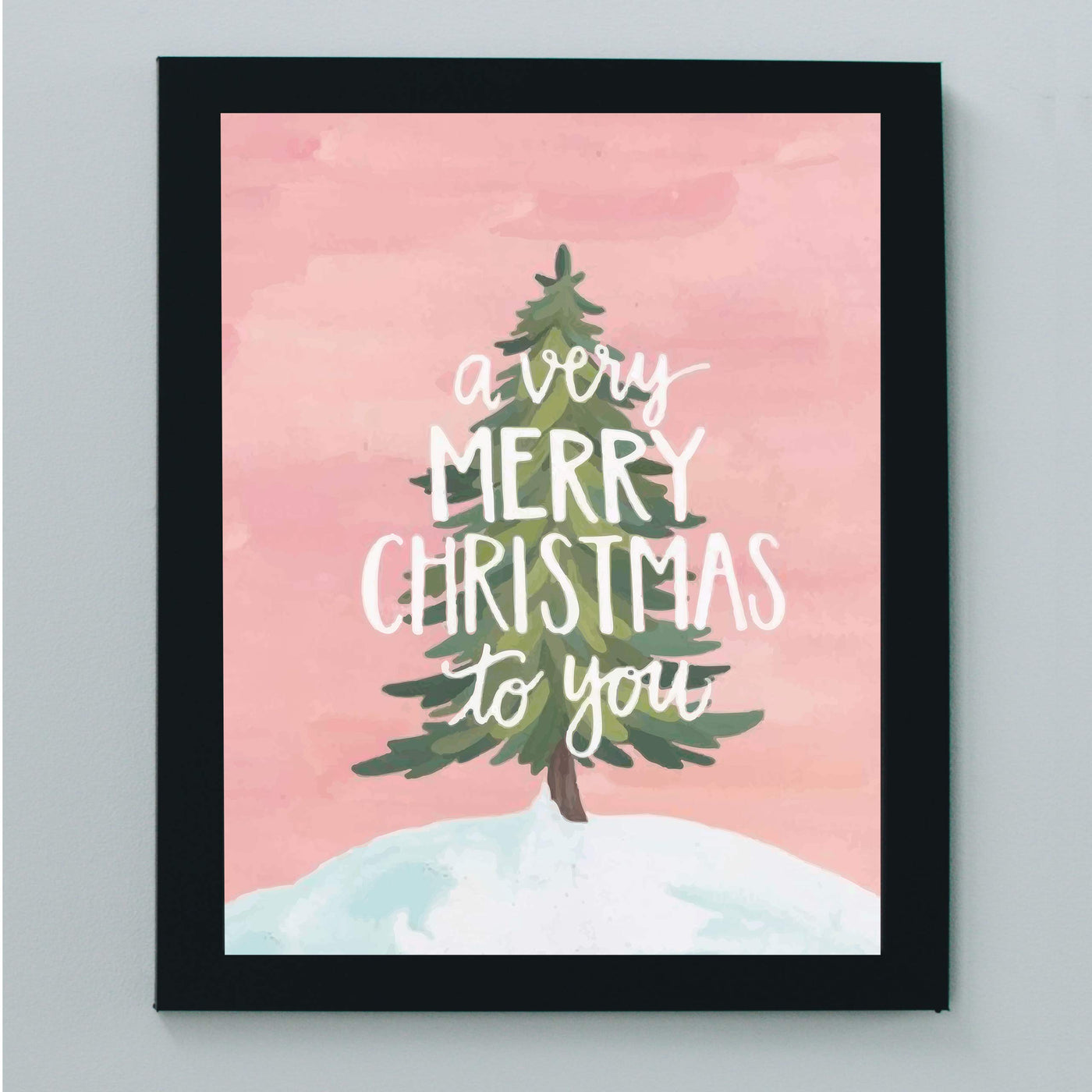 A Very Merry Christmas to You Christmas Tree Decor Wall Art-8 x 10" Modern Holiday Art Print-Ready to Frame. Festive Home-Kitchen-Farmhouse-Christian Decor. Perfect Winter Welcome Sign! Great Gift!