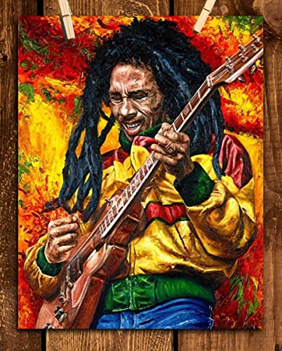 "Bob Marley-Rocking"- Abstract Concert Wall Art -8 x 10"