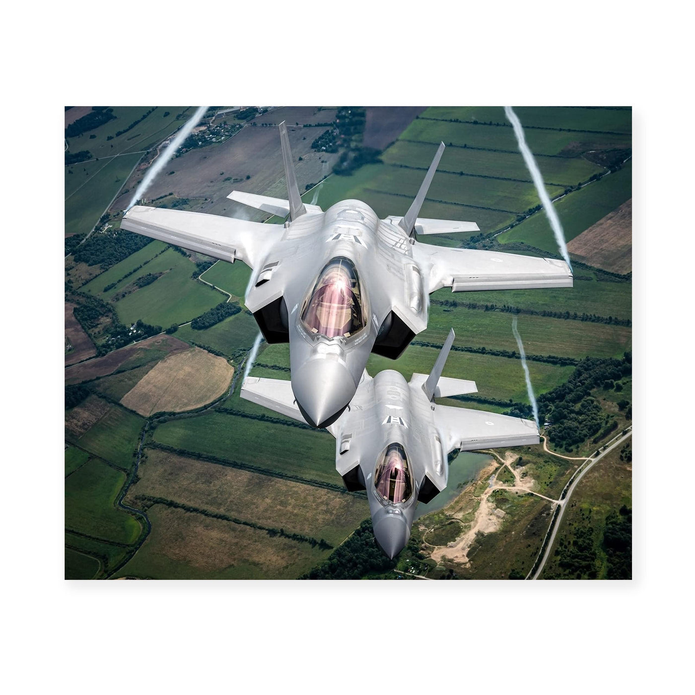 F-35 Lightning II Fighter Jet -10x8" Military Aircraft Wall Print -Ready to Frame. Home-Office-School Decor. Perfect Sign for Game Room-Garage-Cave! Great Gift for Active Duty Military & Veterans!