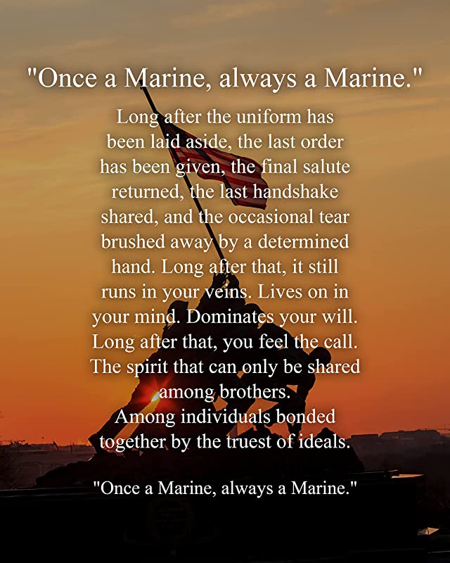 "Once a Marine, Always a Marine"-Marine Corps Creed-Wall Art- 8 x 10"
