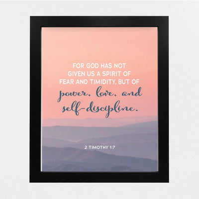 ?God Has Given Us a Spirit of Power-Love?- 2 Timothy 1:7- Bible Verse Wall Art- 8 x 10" Modern Typographic Design. Scripture Wall Print-Ready to Frame. Home-Office-Church D?cor. Great Christian Gift!