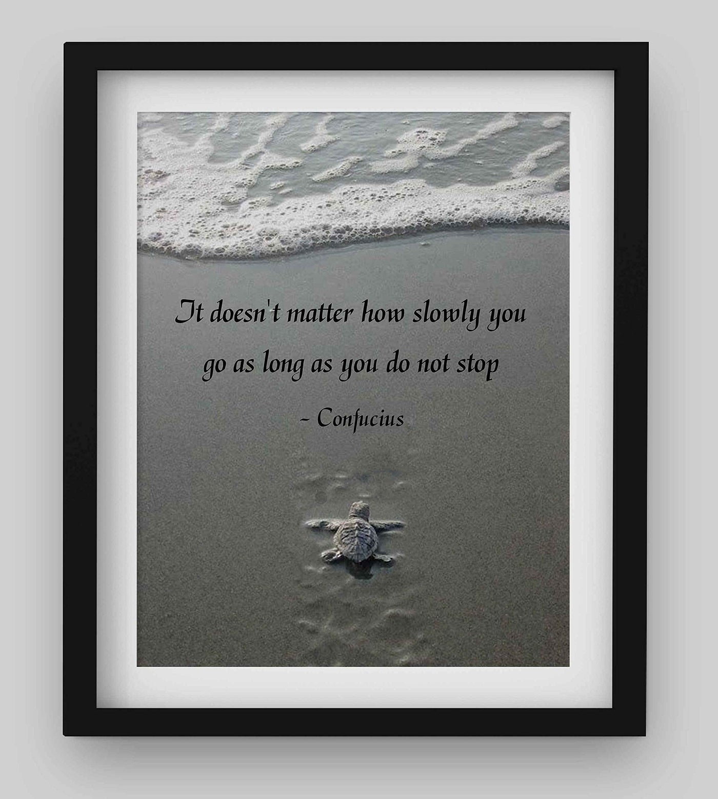 Can Go Slowly-Do Not Stop-Confucius Quotes Art Print- 8 x 10" Inspirational Wall Art-Ready to Frame. Motivational Wall Decor For Home-Office-School-Study. Perfect Gift of Encouragement for Anyone!