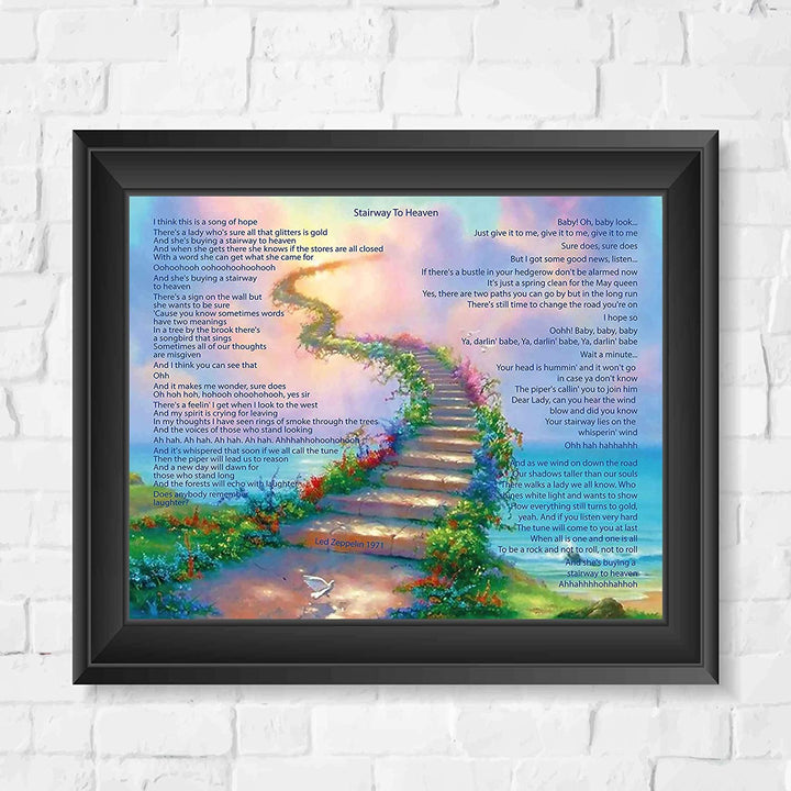 Led Zeppelin Song Lyrics Wall Art- “Stairway To Heaven”- 10 x 8"