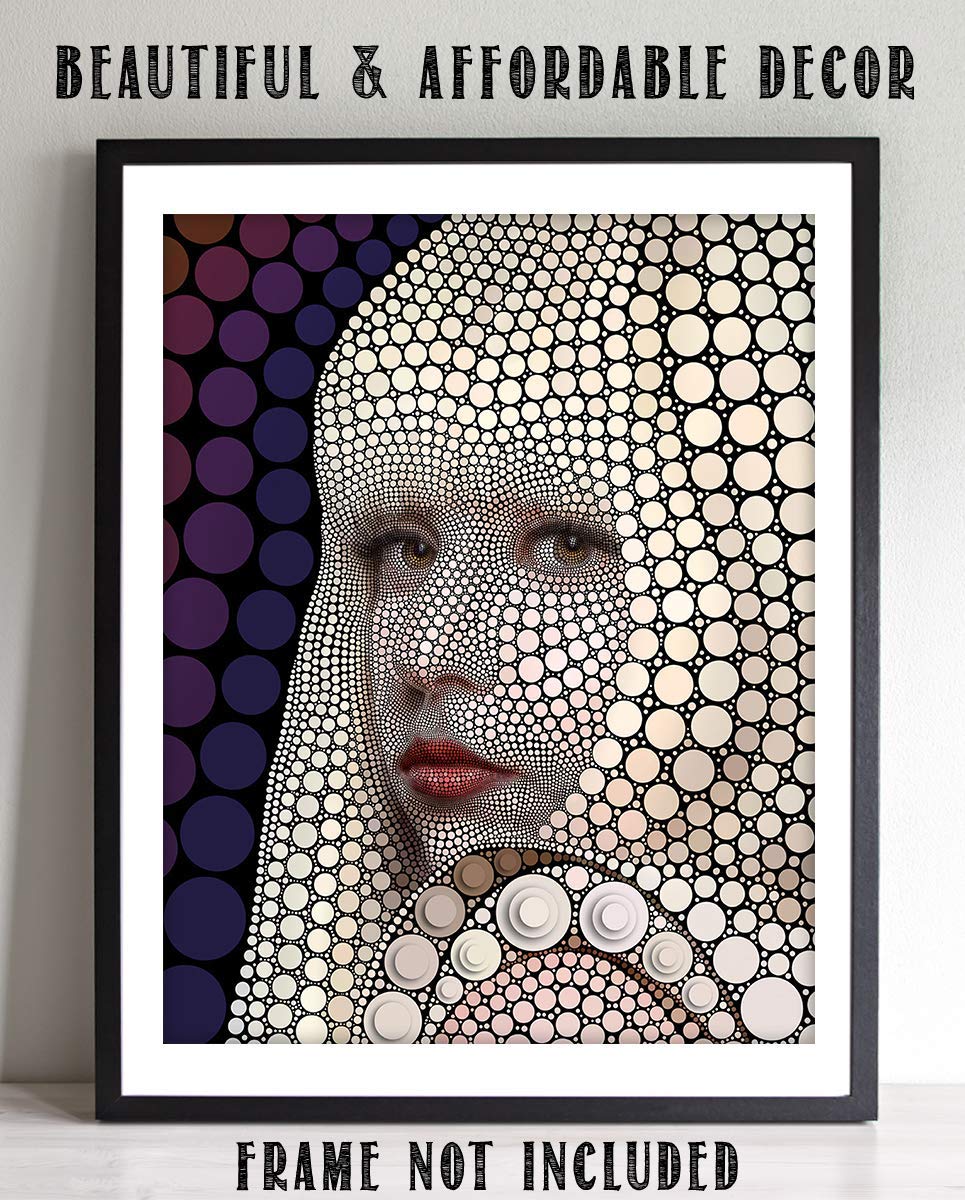 Lady GaGa- Abstract Portrait Print- 8 x 10"-"Portrait of Circles"- Wall Art Print-Ready to Frame. Modern Home D?cor- Office D?cor. Perfect Gift for Musicians, Lady Ga Ga Fans &amp; Abstract Inspiration.