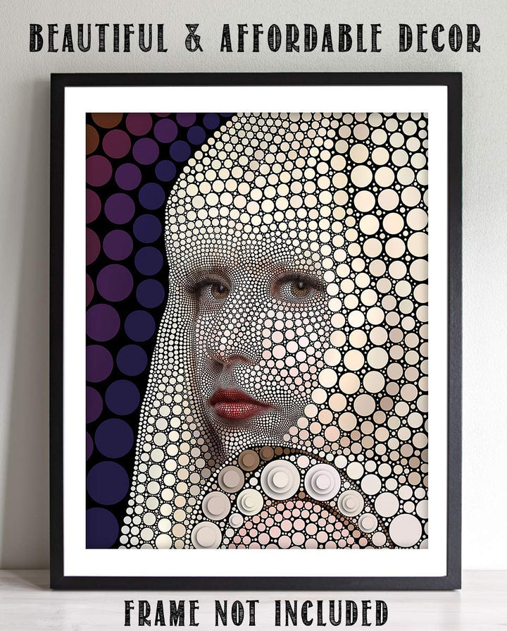Lady GaGa- Abstract Portrait Print- 8 x 10"-"Portrait of Circles"- Wall Art Print-Ready to Frame. Modern Home D?cor- Office D?cor. Perfect Gift for Musicians, Lady Ga Ga Fans &amp; Abstract Inspiration.