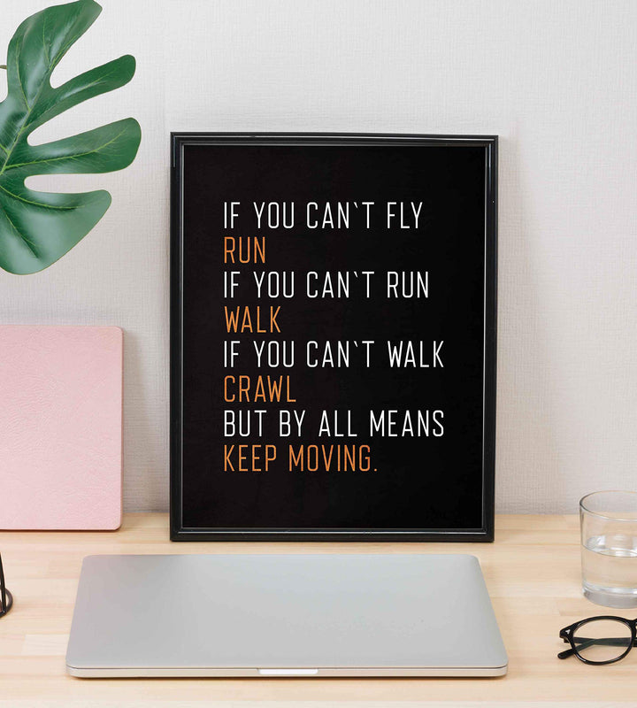 ?By All Means Keep Moving?-Motivational Quotes Wall Art-8 x 10" Exercise-Fitness Poster Print-Ready to Frame. Modern Typographic Design. Home-Office-Dorm Decor. Perfect Motivation for the Gym!