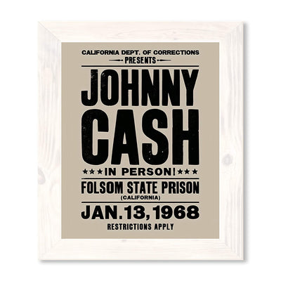 "Johnny Cash-In Person-Folsom State Prison"-Country Music Wall Art -11 x 14"