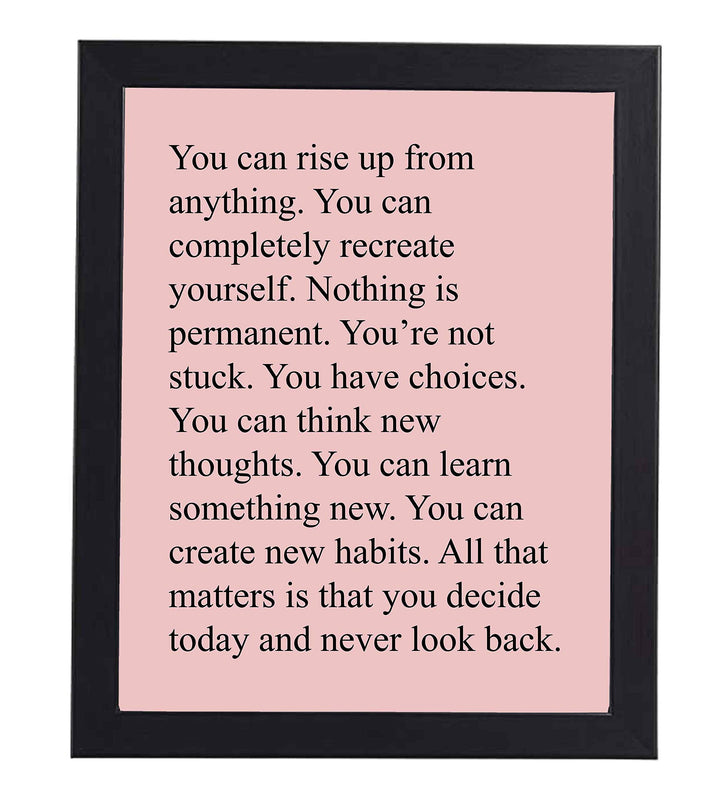 You Can Rise Up From Anything Motivational Quotes Wall Art -8 x 10" Modern Typographic Poster Print-Ready to Frame. Inspirational Home Office Dorm Decor. Perfect Sign for Classroom Motivation!