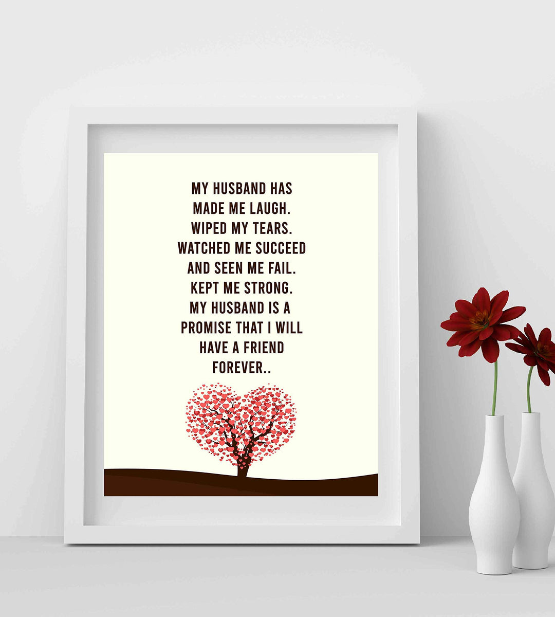 My Husband-A Promise I Will Have A Friend Forever- Love &amp; Marriage Wall Art Print- 8 x 10"-Ready to Frame. Loving Wall Decor Perfect for Spouses, Newlyweds, &amp; BFF&