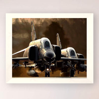 United States Air Force- F4 Phantom II Interceptor Fighter Jet -10 x 8" Military Aircraft Wall Print-Ready to Frame. Home-Office-Military School Decor. Perfect Sign for Game Room-Garage-Man Cave!