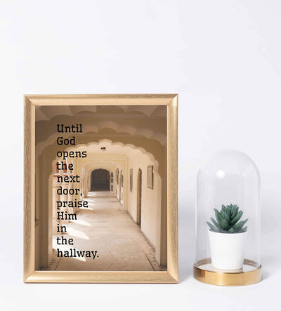 ?Until God Opens the Next Door" Inspirational Quote Wall Art- 8 x 10" Traditional Typographic Design. Spiritual Wall Print-Ready to Frame. Home-Office-Church D?cor. Great Motivational Christian Gift!