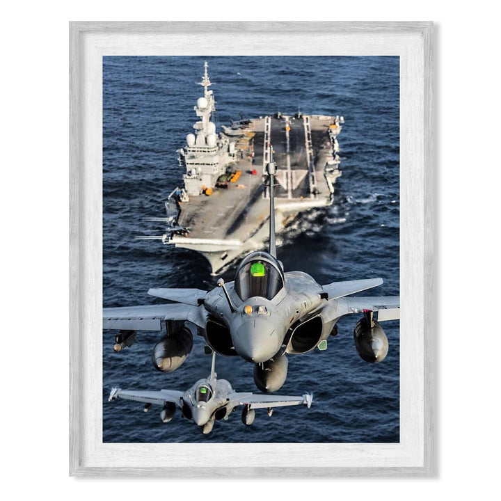Dassault Rafale Taking Off From Aircraft Carrier -French Fighter Jet Print -8x10" Military Plane Wall Decor -Ready to Frame. Home-Office-School Decor. Perfect Sign for Game Room-Garage-Cave Decor!