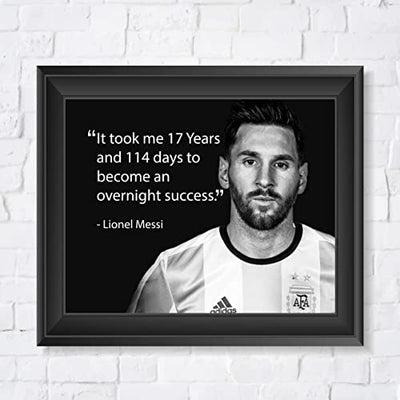 "It Took Me 17 Years & 144 Days to Become an Overnight Success" Motivational Wall Art-10x8"