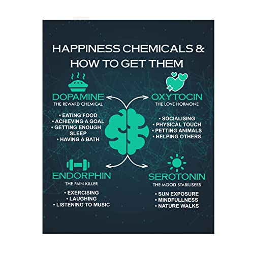 "Happiness Chemicals &amp; How to Get Them"-Counseling Wall Sign -11 x 14"
