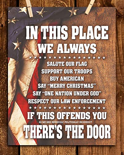 "In This Place-We Salute the Flag &amp; Support Our Troops"-8x10"