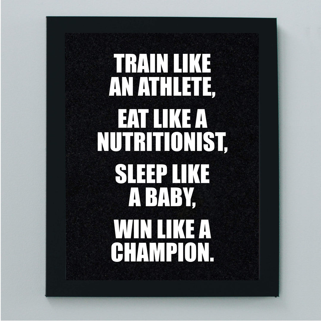 ?Win Like A Champion?-Motivational Gym Quotes -8 x 10" Exercise and Fitness Wall Art Print-Ready to Frame. Modern Typographic Design. Home-Office-Locker Room Decor. Perfect Sign for Motivation!