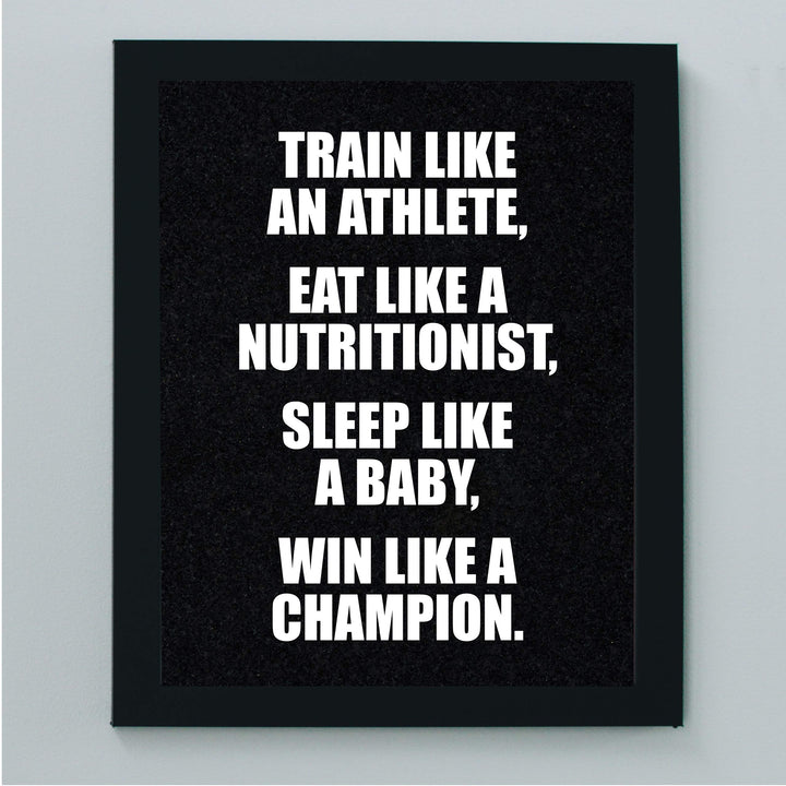 ?Win Like A Champion?-Motivational Gym Quotes -8 x 10" Exercise and Fitness Wall Art Print-Ready to Frame. Modern Typographic Design. Home-Office-Locker Room Decor. Perfect Sign for Motivation!
