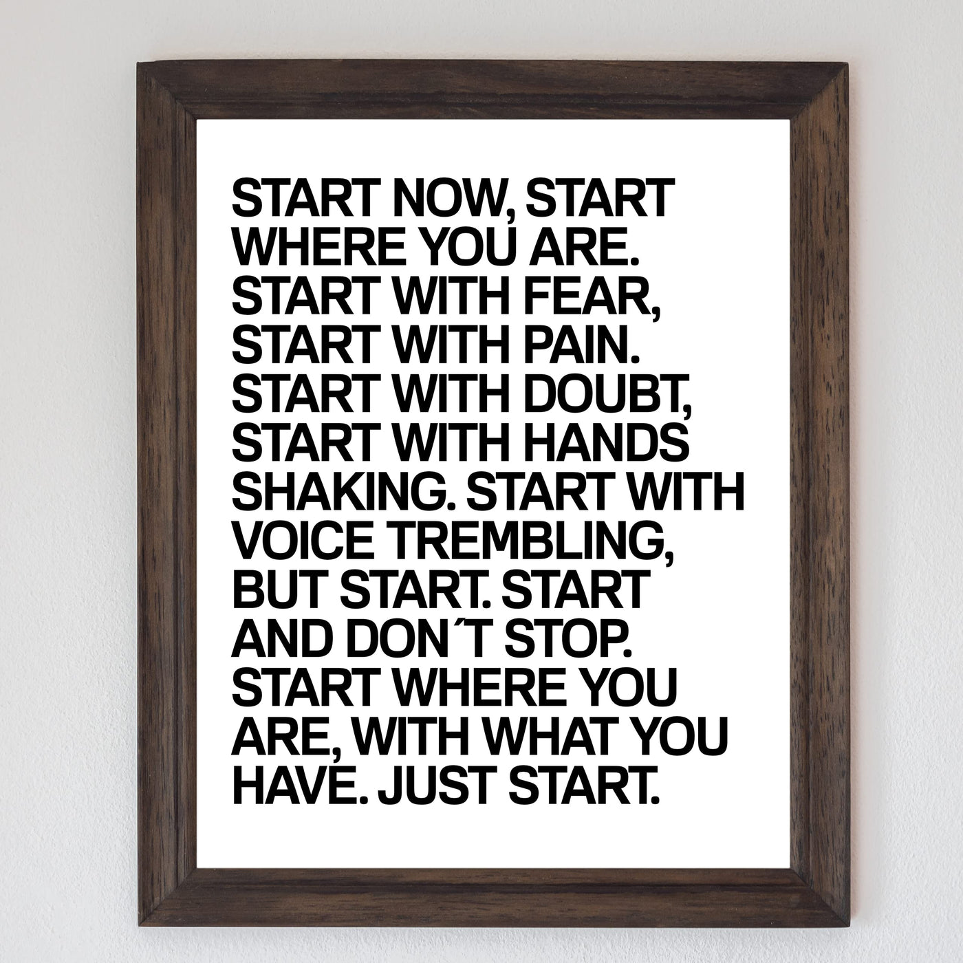 Start Now & Don't Stop Motivational Quotes Wall Decor-8 x 10" Inspirational Art Print-Ready to Frame. Modern Typographic Design. Perfect Home-Office-Desk-School-Gym Decor! Great Gift of Motivation!