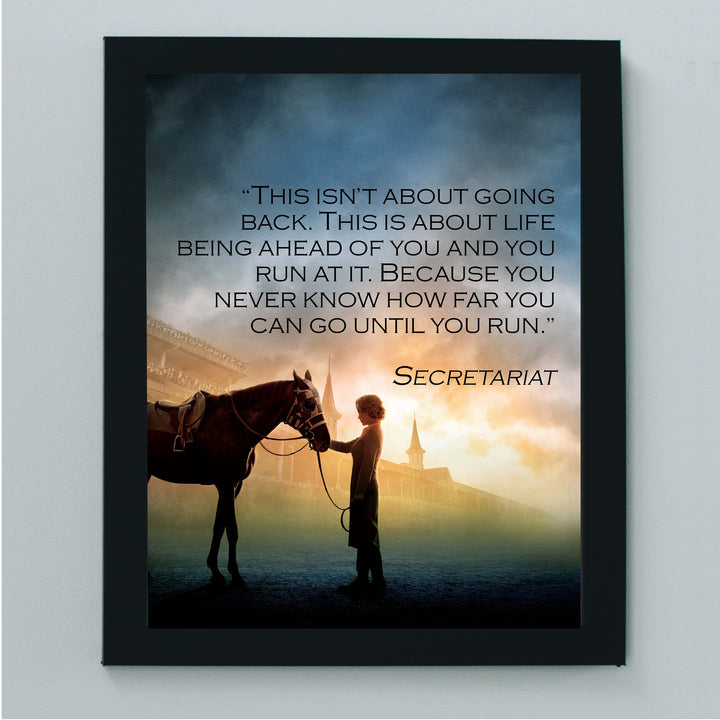 Never Know Until You Run- Inspirational Secretariat Quotes Wall Art -8 x 10" Vintage Horse Movie Quote Print -Ready to Frame. Motivational Home-Office-Classroom Decor. Great Life Lesson &amp; Gift!
