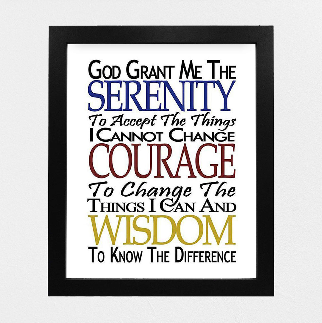 SERENITY PRAYER (M)- 8 x 10"- Art Poster Print- Scripture Wall Art- Modern Typographic Design-Ready to Frame. Home- Church- Office D?cor- Christian Gifts. Inspiring &amp; Encouraging Verse for All.