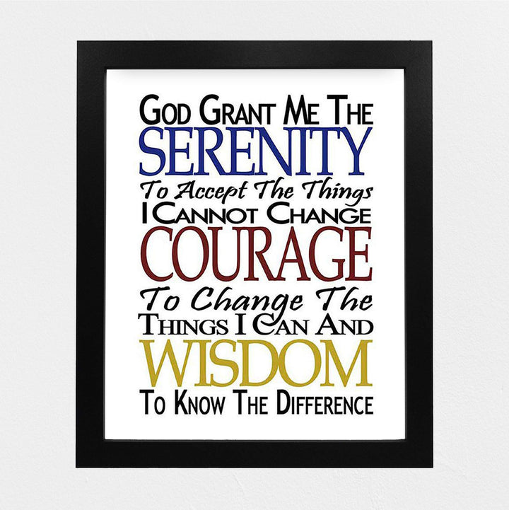 SERENITY PRAYER (M)- 8 x 10"- Art Poster Print- Scripture Wall Art- Modern Typographic Design-Ready to Frame. Home- Church- Office D?cor- Christian Gifts. Inspiring &amp; Encouraging Verse for All.