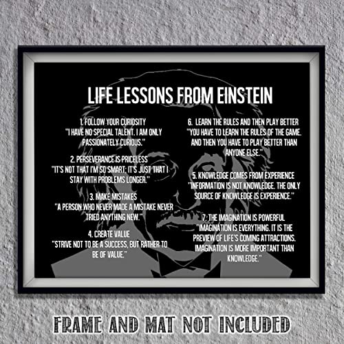 Einstein Quotes Wall Art-"Logical Life Lessons"- 8 x 10"