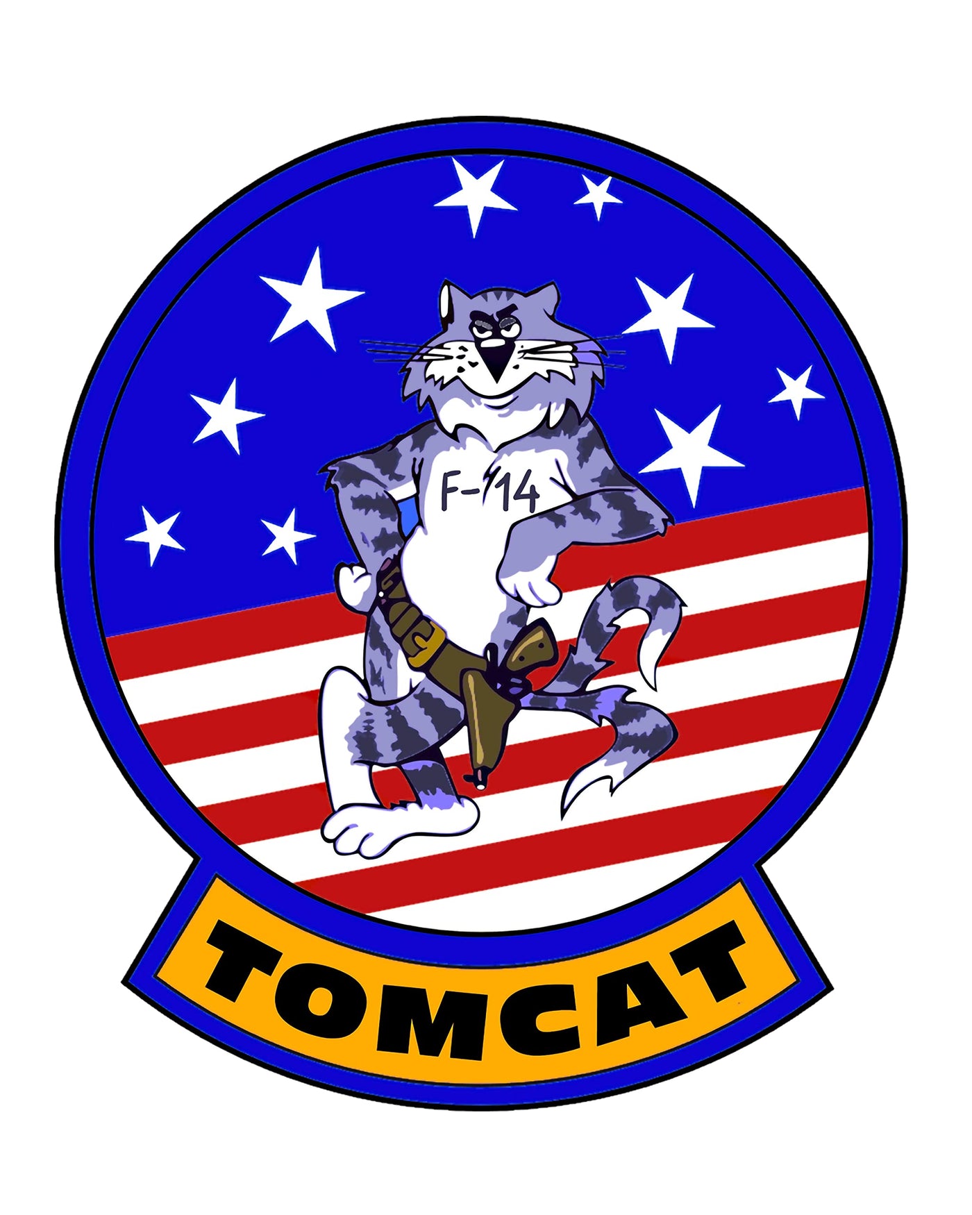 US Air Force Grumman F14 Tomcat Fighter Jet Logo -8 x 10" American Military Aircraft Print -Ready to Frame. Home-Office-Game Room-Man Cave Decor. Great Gift for Active Duty Military & Veterans!