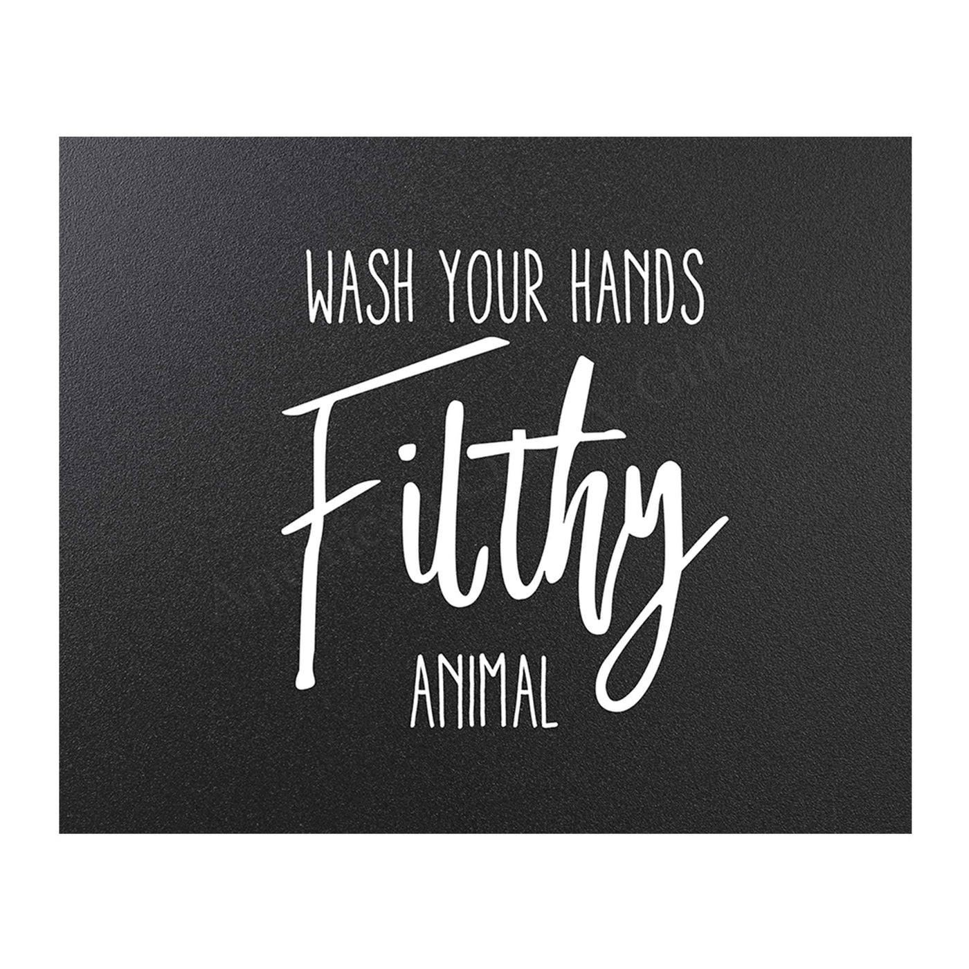 Wash Your Hands Filthy Animal Funny Bathroom Signs-Set of (4)-10 x 8" Wall Prints-Ready to Frame."No Selfies in the Bathroom"-"Enjoy Your Poop"-"Please Stay Seated" Fun Home-Guest Bathroom Decor!