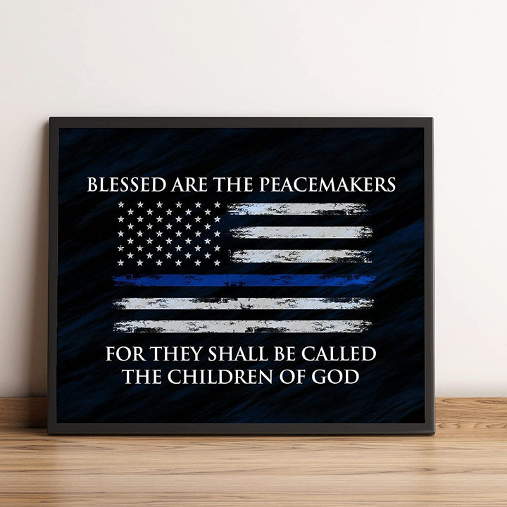 "Blessed Are the Peacemakers"-Patriotic Scripture Wall Art-10 x 8"