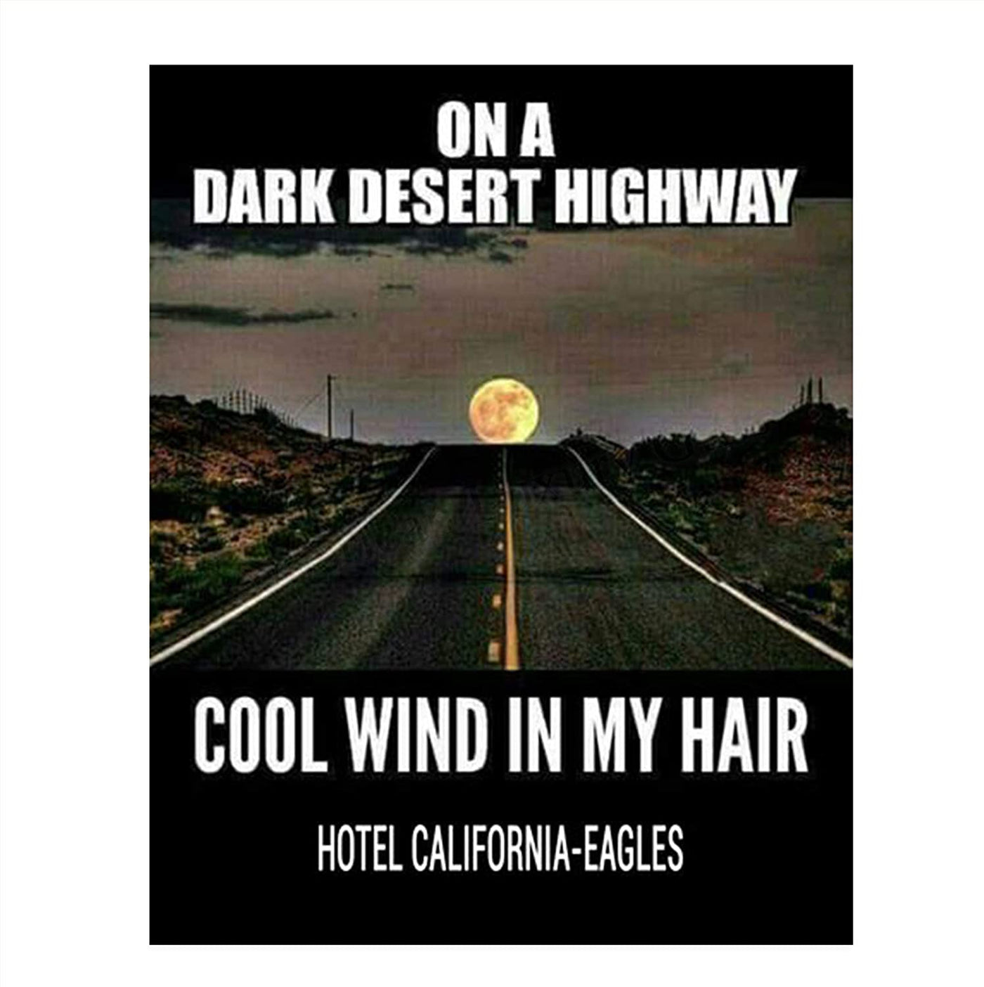 The Eagles-"Hotel California-On A Dark Desert Highway"-Song Art Wall Print-8x10"