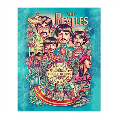 The Beatles- Music Poster Print"Sgt. Peppers Lonely Hearts Club Band"- 8 x 10
