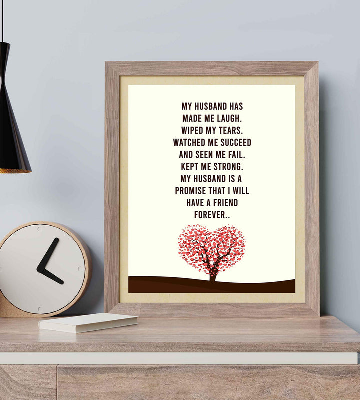 My Husband-A Promise I Will Have A Friend Forever- Love &amp; Marriage Wall Art Print- 8 x 10"-Ready to Frame. Loving Wall Decor Perfect for Spouses, Newlyweds, &amp; BFF&