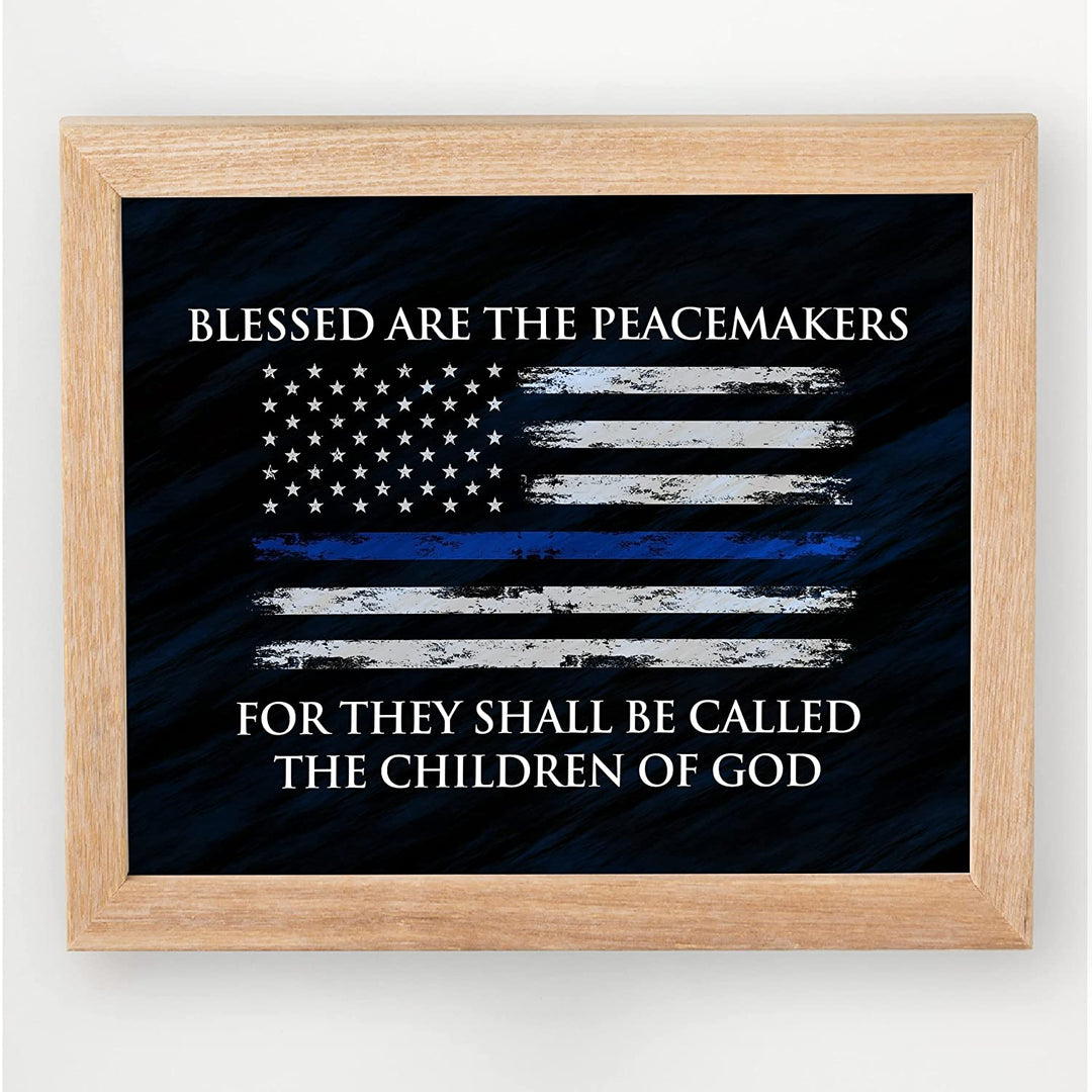 "Blessed Are the Peacemakers"-Patriotic Scripture Wall Art-10 x 8"