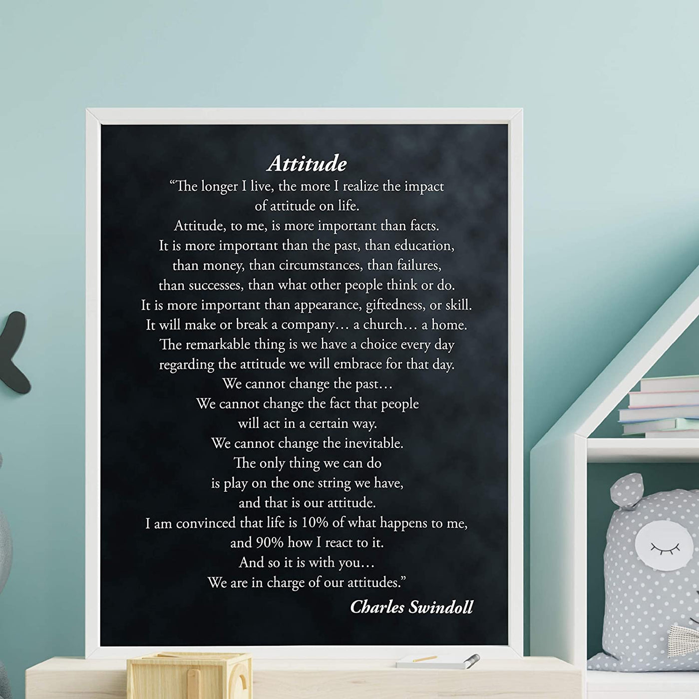 "Attitude-More Important Than Facts" Inspirational Quotes Wall Art-11 x 14"